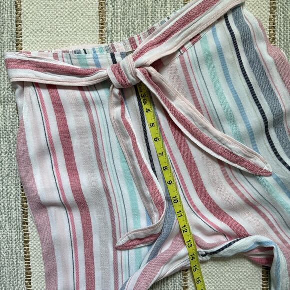 Cloth & Stone by Anthropologie Rita White Blue Pink Wide Leg High Rise Pants M - Picture 7 of 9
